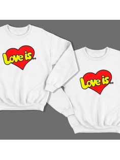 Парные свитшоты для влюбленных "Love is..."
