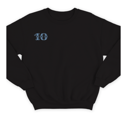 Именной свитшот с цирковым шрифтом и атрибутами фокусника #78