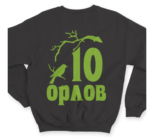 Именной свитшот с мистическим шрифтом и птицей на ветке #80