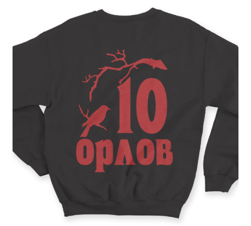 Именной свитшот с мистическим шрифтом и птицей на ветке #80