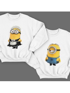 Парные свитшоты для влюбленных с миньонами