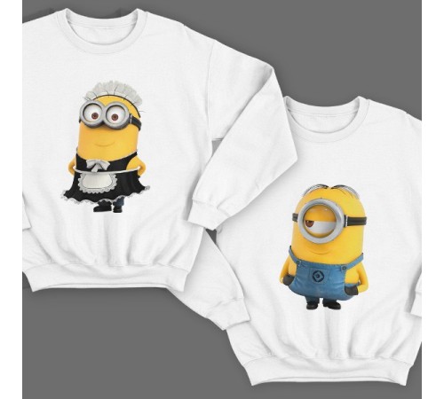 Парные свитшоты для влюбленных с миньонами