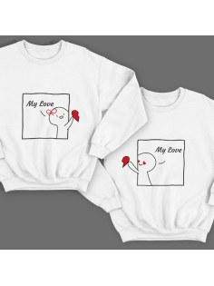 Парные свитшоты для влюбленных "My love"