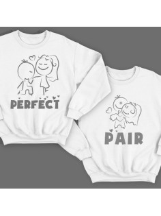 Парные свитшоты для влюбленных "Perfect"(Идеальная) "Pair"(Пара)