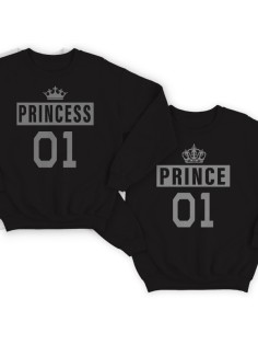 Парные свитшоты для влюбленных "Prince" + "Princess" 
