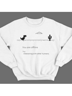 Прикольный свитшот с надписью "You are offline" ("Вы в оффлайне")