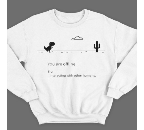 Прикольный свитшот с надписью "You are offline" ("Вы в оффлайне")