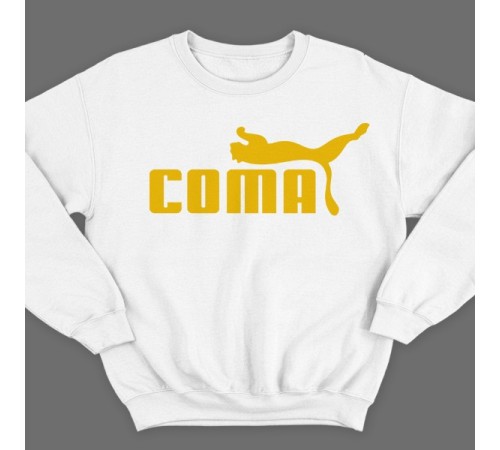 Прикольный свитшот с надписью "COMA" ("Кома")