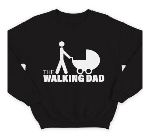 Прикольный свитшот с надписью "The walking dad" ("ходячий отец")