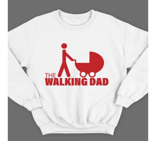 Прикольный свитшот с надписью "The walking dad" ("ходячий отец")