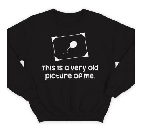 Прикольный свитшот с надписью "This is a very old picture of me" ("Это самая старая фотография меня")