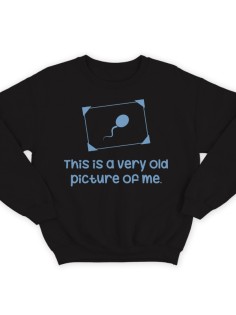 Прикольный свитшот с надписью "This is a very old picture of me" ("Это самая старая фотография меня")