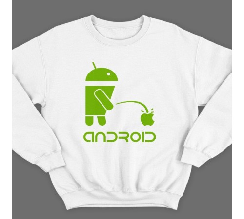 Прикольный свитшот с надписью "Android"