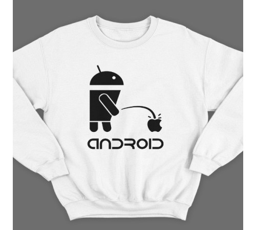 Прикольный свитшот с надписью "Android"