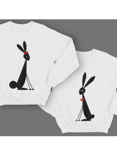 Парные свитшоты для молодоженов "Милые кролики"