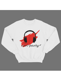 Прикольный свитшот с надписью "Can party"