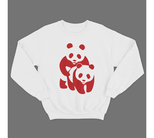 Прикольный свитшот с принтом "Панда спит с пандой"