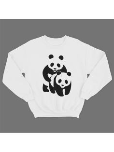 Прикольный свитшот с принтом "Панда спит с пандой"