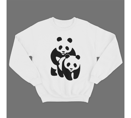 Прикольный свитшот с принтом "Панда спит с пандой"