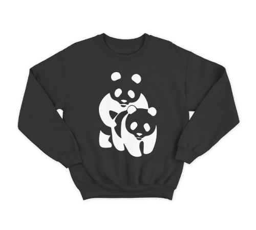 Прикольный свитшот с принтом "Панда спит с пандой"
