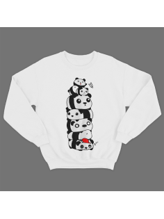 Прикольный свитшот с принтом "Большая куча из панд"