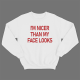Прикольный свитшот с принтом "I'm nicer than my face looks"