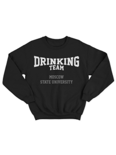 Прикольный свитшот с принтом "Moscow State University DRINKING TEAM"