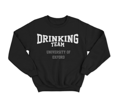 Прикольный свитшот с принтом "University Of Oxford DRINKING TEAM"