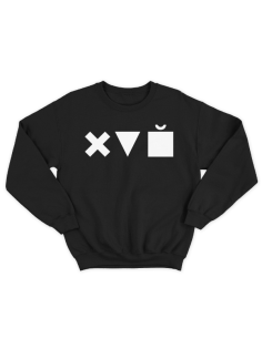 Прикольный свитшот с принтом "Икс Треугольник Куб"