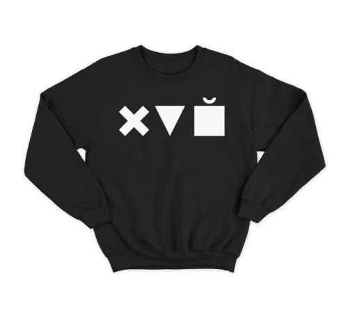 Прикольный свитшот с принтом "Икс Треугольник Куб"