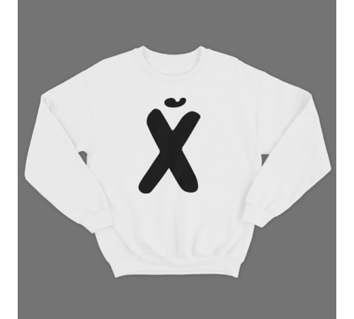 Прикольный свитшот с принтом "буква Х*Й"