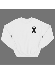 Прикольный свитшот с маленьким принтом "буква Х*Й"