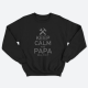 Cвитшот в подарок для папы с принтом "Keep calm and papa will fix it"