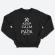 Cвитшот в подарок для папы с принтом "Keep calm and papa will fix it"
