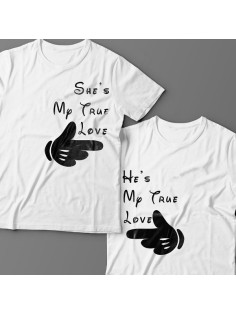 Парные футболки для влюбленных "She's/He's my true love (Она/Он моя настоящая любовь)"