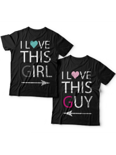 Парные футболки для влюбленных "I LOVE THIS GIRL/GUY" ("Я люблю эту\этого девчонку\парня")
