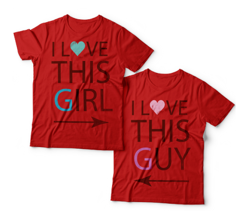 Парные футболки для влюбленных "I LOVE THIS GIRL/GUY" ("Я люблю эту\этого девчонку\парня")