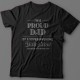 Футболка в подарок для папы с надписью "I'm a proud dad of a super awesome daughter (...yes she bought me this shirt)'"