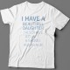 Футболка в подарок для папы с надписью "I have a beautiful daughter. I also have a gun, a shovel and an alibi"
