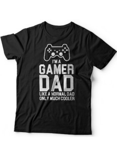 Футболка в подарок для папы с надписью "I'm a gamer dad (like normal dad, only much cooler)"