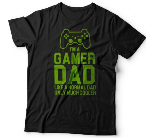 Футболка в подарок для папы с надписью "I'm a gamer dad (like normal dad, only much cooler)"