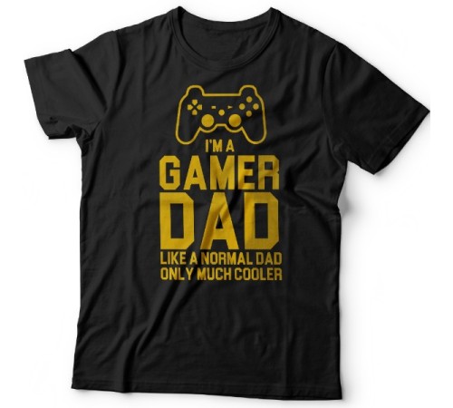 Футболка в подарок для папы с надписью "I'm a gamer dad (like normal dad, only much cooler)"
