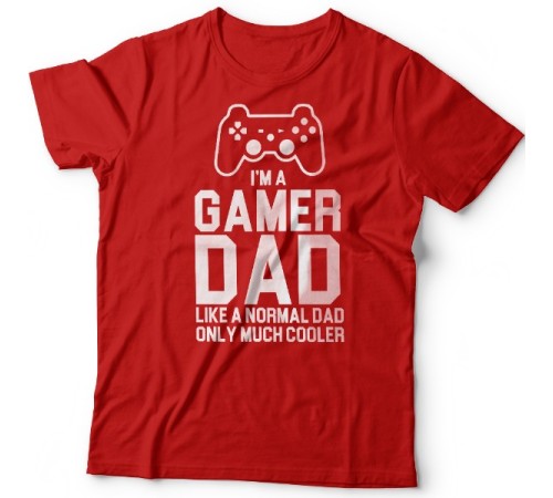 Футболка в подарок для папы с надписью "I'm a gamer dad (like normal dad, only much cooler)"