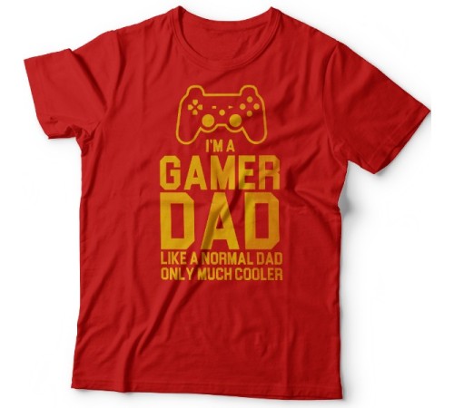 Футболка в подарок для папы с надписью "I'm a gamer dad (like normal dad, only much cooler)"