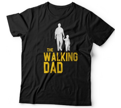 Футболка в подарок для папы с надписью "The walking dad" ("Ходячий отец")