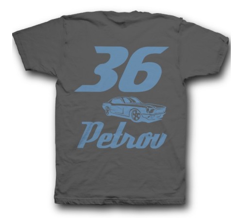 Именная футболка со спортивным шрифтом и гоночной машиной #5