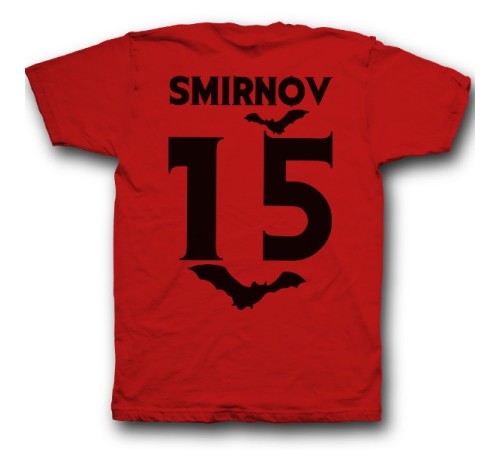 Именная футболка с вампирским шрифтом и летучими мышами #7