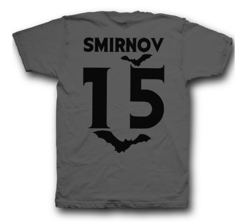 Именная футболка с вампирским шрифтом и летучими мышами #7