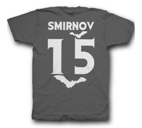 Именная футболка с вампирским шрифтом и летучими мышами #7