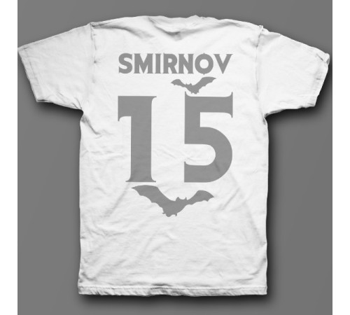 Именная футболка с вампирским шрифтом и летучими мышами #7